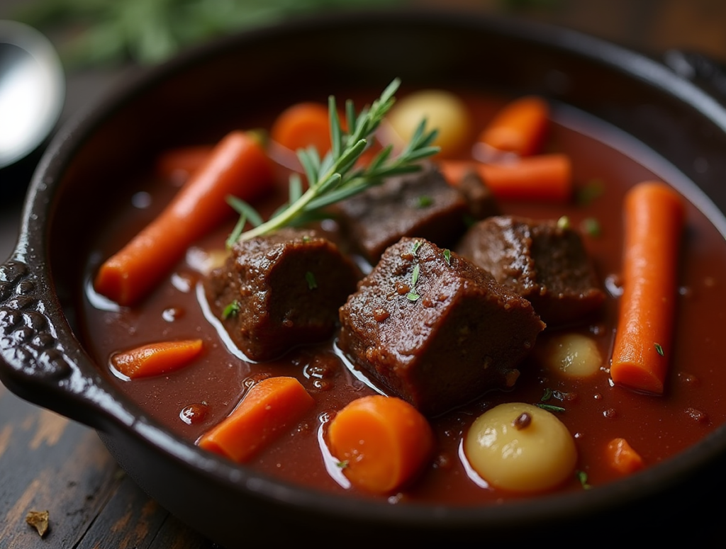 Carrilleras estofadas al vino tinto